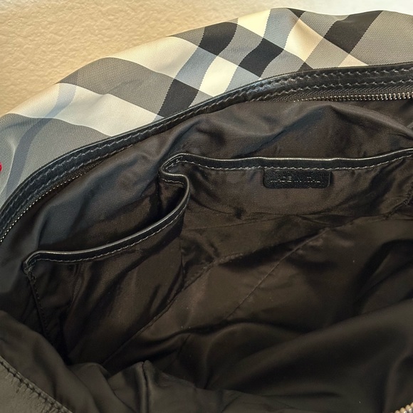 Burberry Black Nova Check Nylon and Leather Studded Satchel - Picture 6 of 7